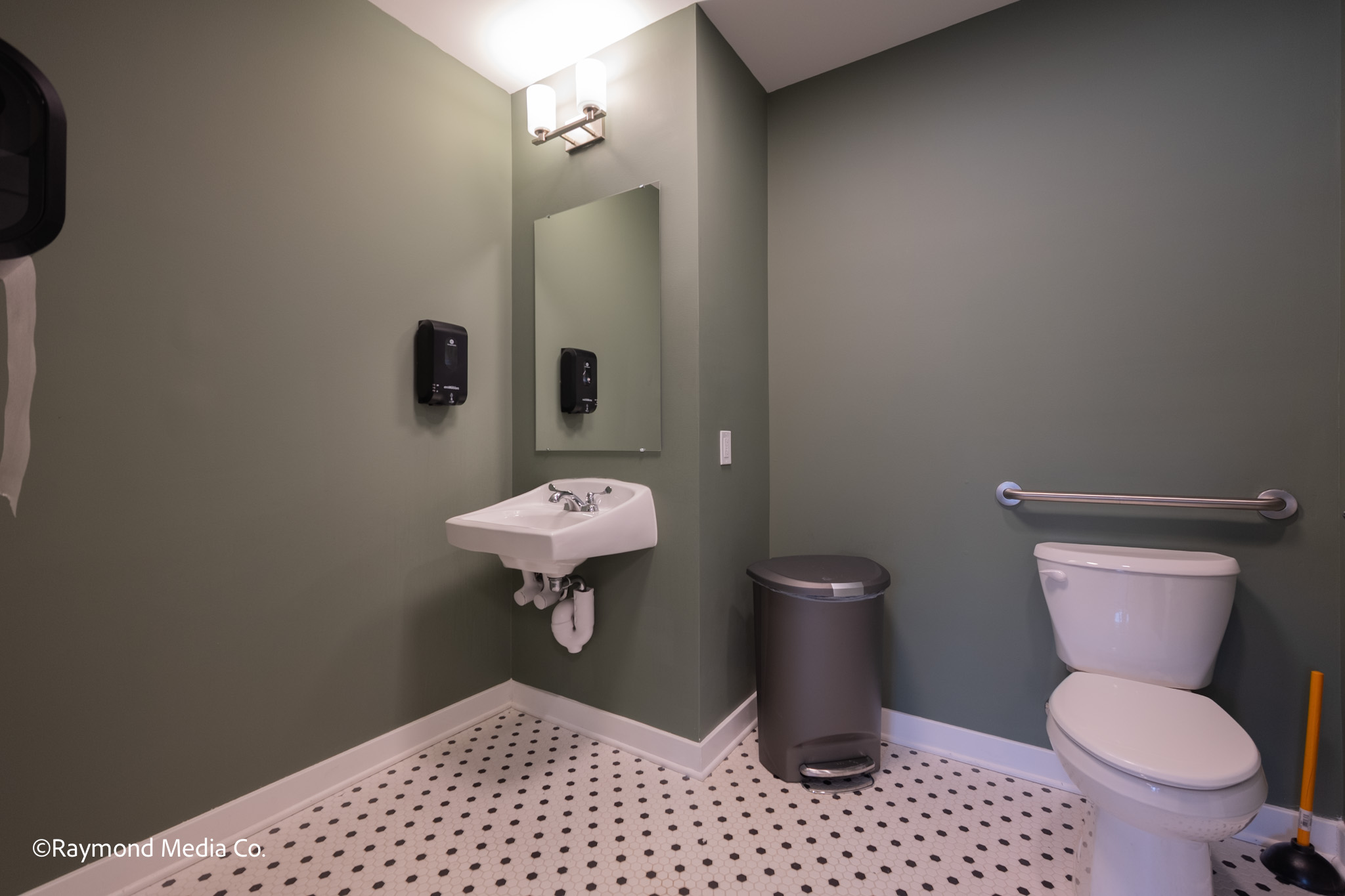 Gym bathroom interior in Maine apartment building